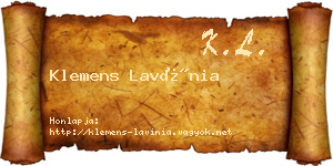 Klemens Lavínia névjegykártya